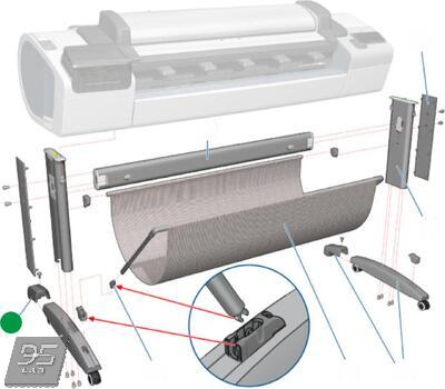 CN727-60093 Stand Foot Extension (w/screw) HP DesignJet T2300