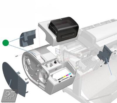 CN727-60050 Left Cover with ink Door Carbonite (44-inch)