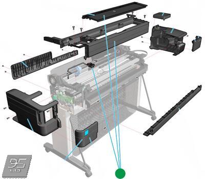 F9A29-67006 Central covers SFP SV HP DesignJet T730