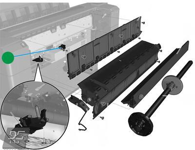 CH538-67074 Center support Assy HP DesignJet T920 - T3500