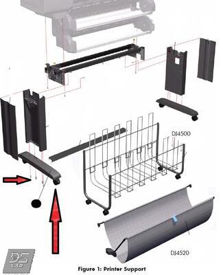 Q1271-60670 Foot Assembly HP DesignJet 4500