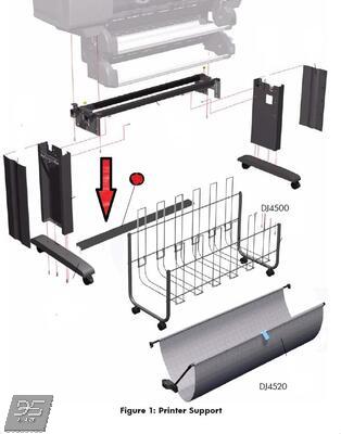 Q1271-60675 Foot Brace Assembly HP DesignJet 4500 | 4520
